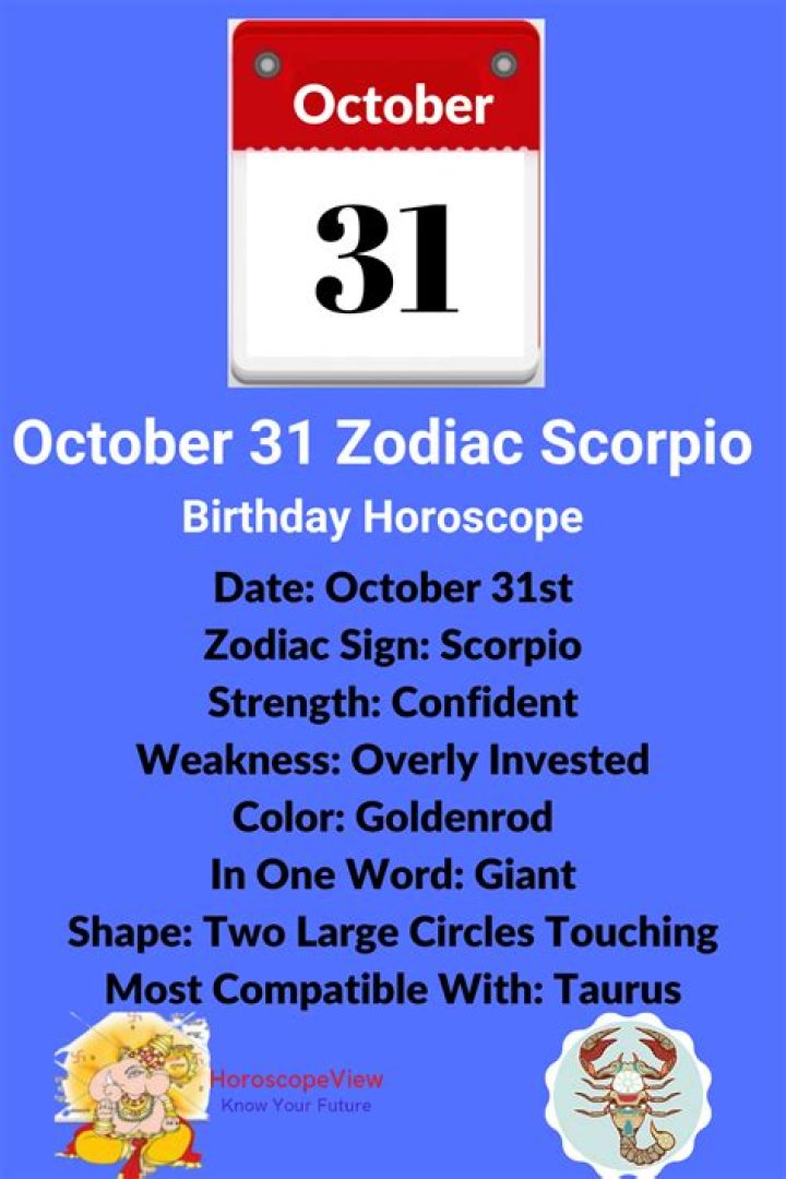 October 31 Horoscope and Zodiac