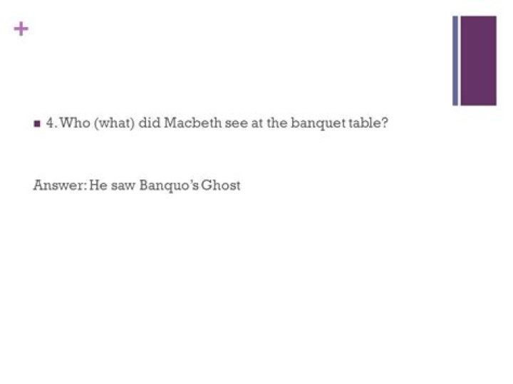 Who What did Macbeth see at the banquet table?